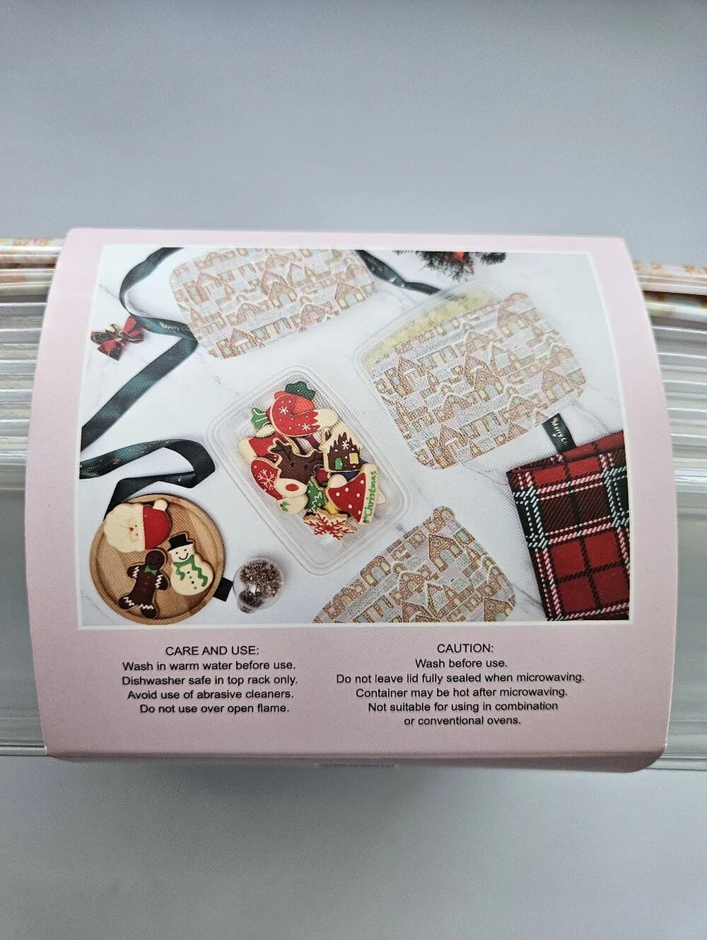 Cook With Color 6 clear plastic container 12 piece colorful lid gingerbread set